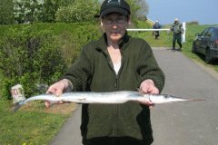 07-05-2011, Den årlige hornfiskekonkurrence Lene Olsen med vinderfisken